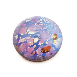 Czech foil marble Dragons breath glass cabochon 18mm