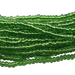 Czech Seed Glass Beads Green Bronze Cut Tubes 2x4.2mm Vintage  1 hank with .61mm hole