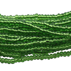 Czech Seed Glass Beads Green Bronze Cut Tubes 2x4.2mm Vintage 1 hank with .61mm hole