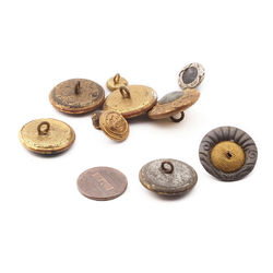 Lot (10) antique Art Nouveau metal tin buttons