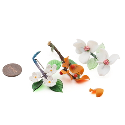Lot Czech vintage flower leaf headpin glass beads brooch elements
