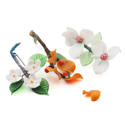 Lot Czech vintage flower leaf headpin glass beads brooch elements