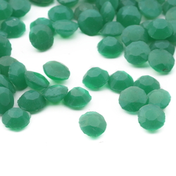 Lot (115) Czech vintage chrysoprase opaline green round glass rhinestones 6mm