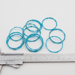 Lot (13) antique Czech blue bicolor mini glass bangles hoops gold gilt