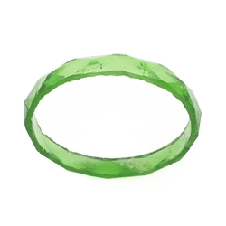 Antique Czech green faceted glass bangle 