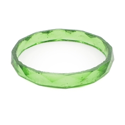 Antique Czech green faceted glass bangle 