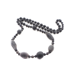 Vintage Czech black glass bead necklace