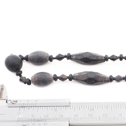 Vintage Czech black glass bead necklace