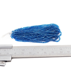 Hank (900) Vintage Czech silver lined blue rondelle glass seed beads 17bpi