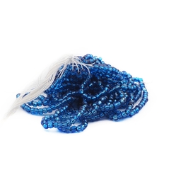 Hank (900) Vintage Czech silver lined blue rondelle glass seed beads 17bpi