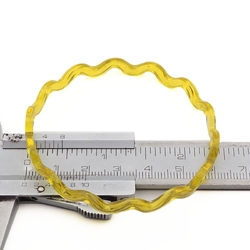 Antique Czech golden yellow wavy glass bangle 63mm
