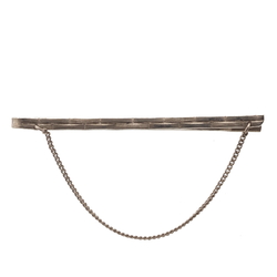Vintage silver tone plated metal tie clip bar pin