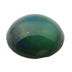 Antique Czech dragons breath green round glass cabochon 18mm