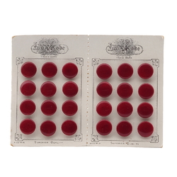 Cards (24) Austrian Vintage 1930's mahogany red glass buttons "La Mode" 13mm 