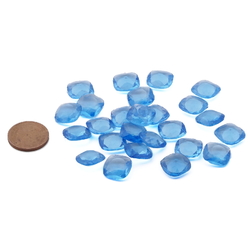 Lot (24) Czech vintage sapphire blue square glass rhinestones 12mm