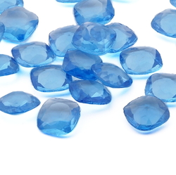 Lot (24) Czech vintage sapphire blue square glass rhinestones 12mm