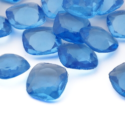 Lot (24) Czech vintage sapphire blue square glass rhinestones 12mm