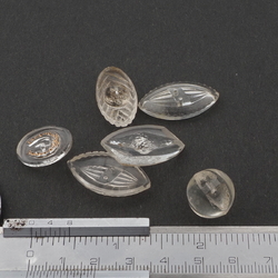 Lot (6) Vintage Deco Czech clear glass buttons