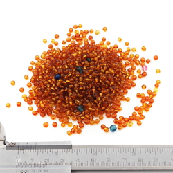 Lot (800) vintage Czech topaz glass seed beads 2-4mm