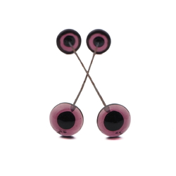 Two pairs vintage Czech Purple glass teddy bear doll eyes 12mm