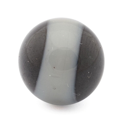 Antique Victorian Czech satin grey black bicolor lampwork glass ball button 12mm