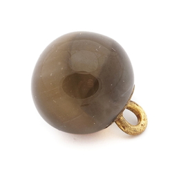 Antique Victorian Czech satin brown cased lampwork paperweight glass ball button 12mm