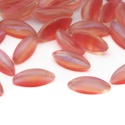 Lot (95) Vintage Czech pink Mexican fire opal dragons breath oval glass cabochons 9x4mm