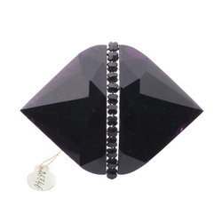 Victorian Czech Antique jet black mourning glass sew on pin brooch embellishment