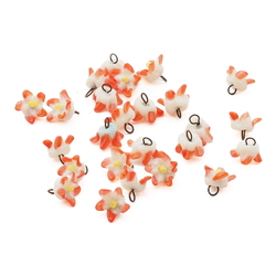 Czech antique micro lampwork orange bicolor glass flower bead drop 7/8mm One bead