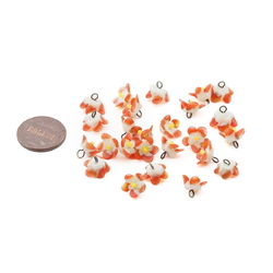 Czech antique micro lampwork red bicolor glass flower bead drop 9/10mm One bead