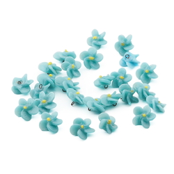 Czech antique micro lampwork glass turquoise flower bead drop One bead