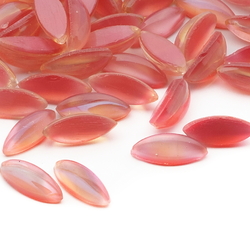 Lot (145) Vintage Czech pink Mexican fire opal dragons breath oval glass cabochons 9x4mm
