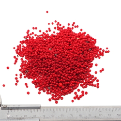 Lot (1400) vintage Czech red glass seed beads 2-3mm
