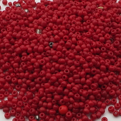 Lot (1400) vintage Czech red glass seed beads 2-3mm