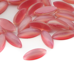 Lot (135) Vintage Czech pink fire opal dragons breath oval glass cabochons 9x4mm