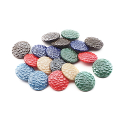 Lot (19) vintage Czech abstract lustre glass buttons 18mm