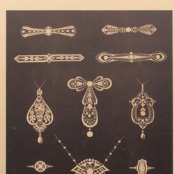 Vintage 1930's German jewelry design catalogue page poster "Schmuck-Allerlei"