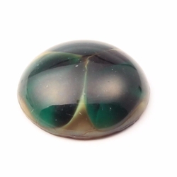 Czech antique Victorian caramel satin marble glass cabochon 22mm