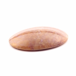 Large Czech vintage pink peach satin marble oval glass cabochon 40x30mm