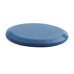Large vintage Czech oval blue glass cabochon 40x30mm