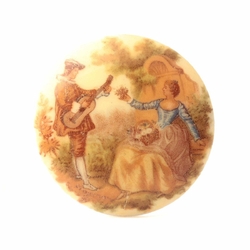 Vintage porcelain picture cabochon Serenade 35mm