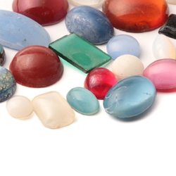 Lot (28) Czech vintage assorted glass cabochons