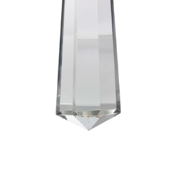 Large vintage Czech crystal glass icicle octagon spear chandelier prism 8.5"