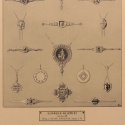 Vintage 1930's German jewelry design catalogue page poster Schmuck-Allerlei
