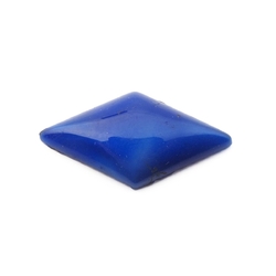 Czech vintage blue satin moonglow rhomboid glass cabochon 28x15mm