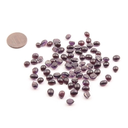 Lot (79) Czech antique purple glass cabochon drops craft supplies