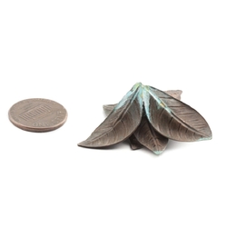 Vintage Deco Czech stamped metal flower leaf brooch jewelry furniture finding
