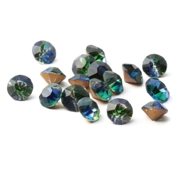 Lot (17) rare antique Czech rainbow glass rhinestones 9/10mm