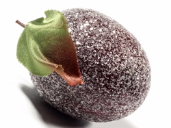 RESERVED LIZ Vintage 1940's glass coated plum fruit Christmas ornament decoration