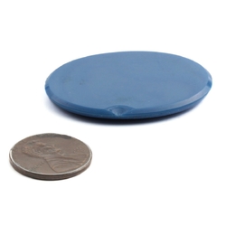 Large vintage Czech oval blue glass cabochon 40x30mm